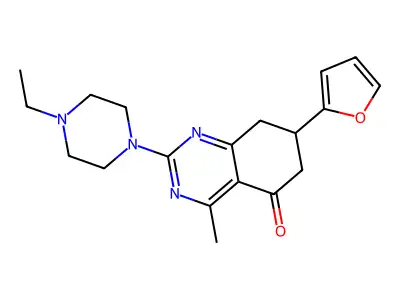 2-(4-Ethylpiperazinyl)-7-(2-furyl)-4-methyl-6,7,8-trihydroquinazolin-5-one structure