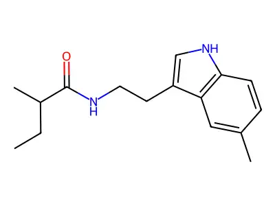 2-methyl-N-[2-(5-methyl-1H-indol-3-yl)ethyl]butanamide structure