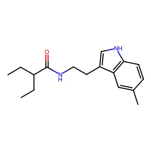 2-ethyl-N-[2-(5-methyl-1H-indol-3-yl)ethyl]butanamide structure