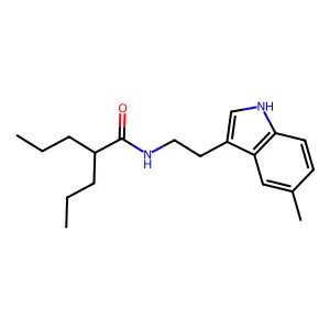N-[2-(5-methyl-1H-indol-3-yl)ethyl]-2-propylpentanamide structure