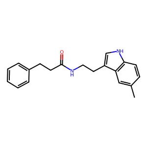 N-[2-(5-methyl-1H-indol-3-yl)ethyl]-3-phenylpropanamide structure