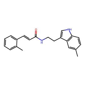(2E)-N-[2-(5-methyl-1H-indol-3-yl)ethyl]-3-(2-methylphenyl)prop-2-enamide structure
