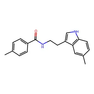 4-methyl-N-[2-(5-methyl-1H-indol-3-yl)ethyl]benzamide structure
