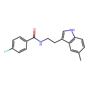 4-fluoro-N-[2-(5-methyl-1H-indol-3-yl)ethyl]benzamide structure