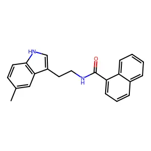 N-[2-(5-methyl-1H-indol-3-yl)ethyl]naphthalene-1-carboxamide structure