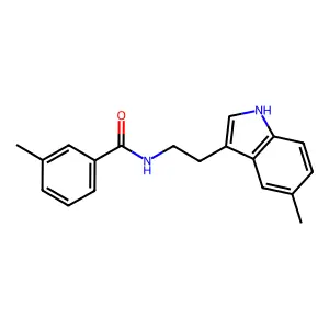 3-methyl-N-[2-(5-methyl-1H-indol-3-yl)ethyl]benzamide structure