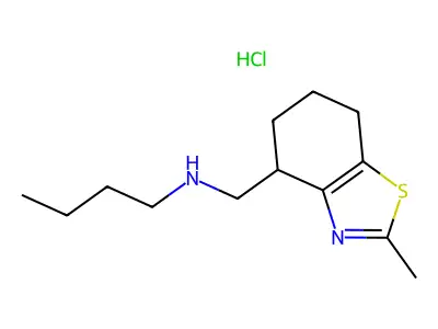 4-Benzothiazolemethanamine, 4,5,6,7-tetrahydro-N-butyl-2-methyl-, hydrochloride structure