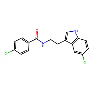 4-chloro-N-[2-(5-chloro-1H-indol-3-yl)ethyl]benzamide structure