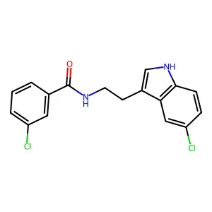 3-chloro-N-[2-(5-chloro-1H-indol-3-yl)ethyl]benzamide structure