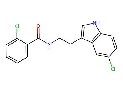 2-chloro-N-[2-(5-chloro-1H-indol-3-yl)ethyl]benzamide structure