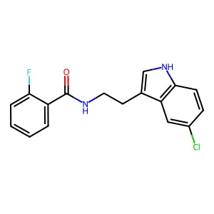 N-[2-(5-chloro-1H-indol-3-yl)ethyl]-2-fluorobenzamide structure