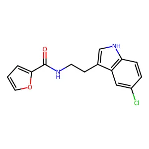 N-[2-(5-chloro-1H-indol-3-yl)ethyl]furan-2-carboxamide structure