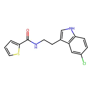 N-[2-(5-chloro-1H-indol-3-yl)ethyl]thiophene-2-carboxamide structure