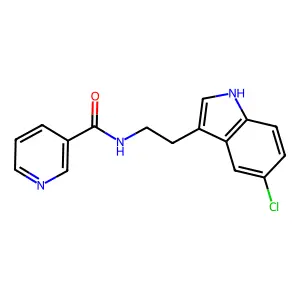 N-[2-(5-chloro-1H-indol-3-yl)ethyl]pyridine-3-carboxamide structure