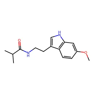 N-[2-(6-methoxy-1H-indol-3-yl)ethyl]-2-methylpropanamide structure