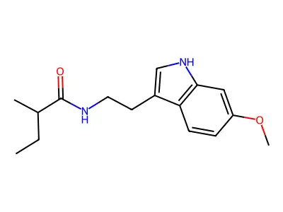 N-[2-(6-methoxy-1H-indol-3-yl)ethyl]-2-methylbutanamide structure