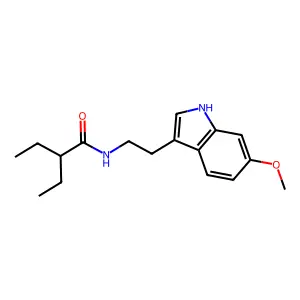 2-ethyl-N-[2-(6-methoxy-1H-indol-3-yl)ethyl]butanamide structure