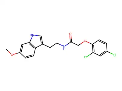 2-(2,4-dichlorophenoxy)-N-[2-(6-methoxy-1H-indol-3-yl)ethyl]acetamide structure