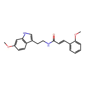 (2E)-N-[2-(6-methoxy-1H-indol-3-yl)ethyl]-3-(2-methoxyphenyl)prop-2-enamide structure