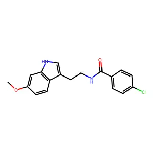 4-chloro-N-[2-(6-methoxy-1H-indol-3-yl)ethyl]benzamide structure