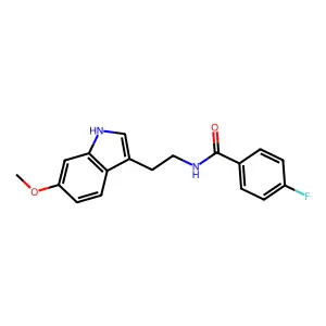 4-fluoro-N-[2-(6-methoxy-1H-indol-3-yl)ethyl]benzamide structure