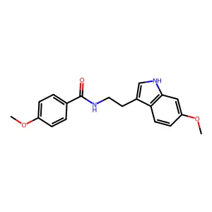 4-methoxy-N-[2-(6-methoxy-1H-indol-3-yl)ethyl]benzamide structure