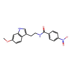N-[2-(6-methoxy-1H-indol-3-yl)ethyl]-4-nitrobenzamide structure