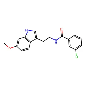 3-chloro-N-[2-(6-methoxy-1H-indol-3-yl)ethyl]benzamide structure