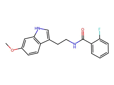 2-fluoro-N-[2-(6-methoxy-1H-indol-3-yl)ethyl]benzamide structure