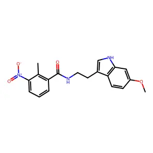 N-[2-(6-methoxy-1H-indol-3-yl)ethyl]-2-methyl-3-nitrobenzamide structure