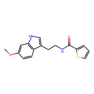 N-[2-(6-methoxy-1H-indol-3-yl)ethyl]thiophene-2-carboxamide structure