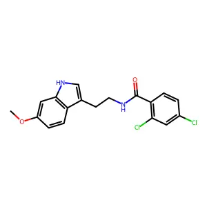 2,4-dichloro-N-[2-(6-methoxy-1H-indol-3-yl)ethyl]benzamide structure