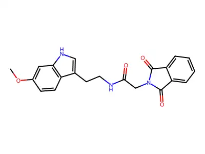 2-(1,3-dioxo-1,3-dihydro-2H-isoindol-2-yl)-N-[2-(6-methoxy-1H-indol-3-yl)ethyl]acetamide structure