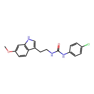 1-(4-chlorophenyl)-3-[2-(6-methoxy-1H-indol-3-yl)ethyl]urea structure