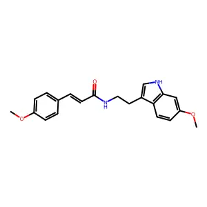 N-(2-(6-(methyloxy)-1H-indol-3-yl)ethyl)-3-(4-(methyloxy)phenyl)-2-propenamide structure