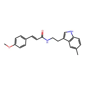 (2E)-3-(4-methoxyphenyl)-N-[2-(5-methyl-1H-indol-3-yl)ethyl]prop-2-enamide structure