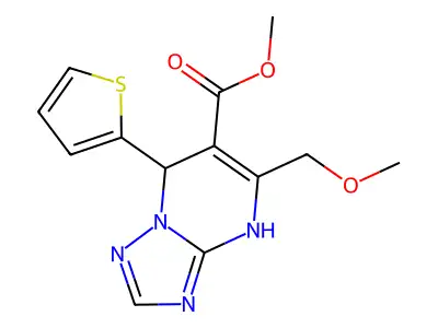 methyl 5-(methoxymethyl)-7-(thiophen-2-yl)-4,7-dihydro[1,2,4]triazolo[1,5-a]pyrimidine-6-carboxylate structure