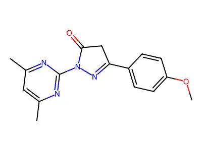 1-(4,6-Dimethylpyrimidin-2-yl)-3-(4-methoxyphenyl)-2-pyrazolin-5-one structure