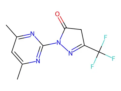 2-(4,6-dimethylpyrimidin-2-yl)-5-(trifluoromethyl)-2,4-dihydro-3H-pyrazol-3-one structure