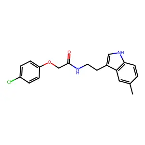 2-(4-chlorophenoxy)-N-[2-(5-methyl-1H-indol-3-yl)ethyl]acetamide structure