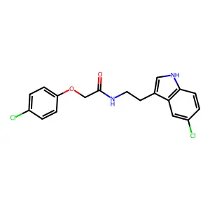 N-[2-(5-chloro-1H-indol-3-yl)ethyl]-2-(4-chlorophenoxy)acetamide structure