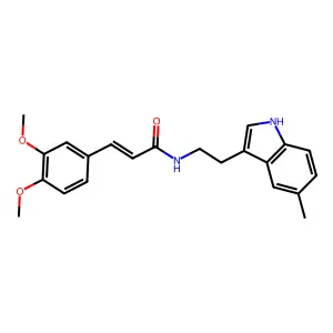 (E)-3-(3,4-dimethoxyphenyl)-N-[2-(5-methyl-1H-indol-3-yl)ethyl]-2-propenamide structure