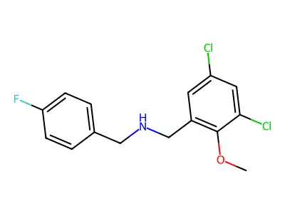 N-(3,5-dichloro-2-methoxybenzyl)-N-(4-fluorobenzyl)amine structure