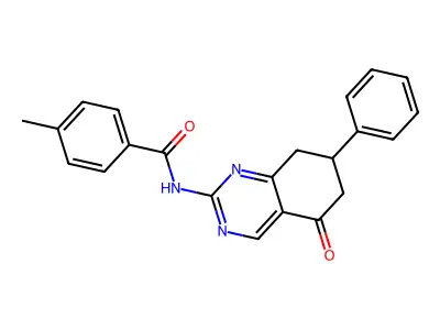 4-methyl-N-(5-oxo-7-phenyl-5,6,7,8-tetrahydroquinazolin-2-yl)benzamide structure