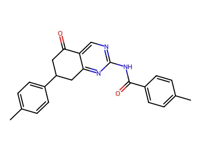 4-methyl-N-[7-(4-methylphenyl)-5-oxo-5,6,7,8-tetrahydroquinazolin-2-yl]benzamide structure