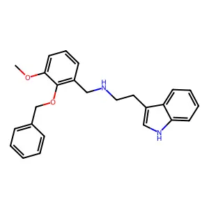 N-[2-(benzyloxy)-3-methoxybenzyl]-2-(1H-indol-3-yl)ethanamine structure