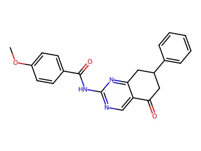 4-methoxy-N-(5-oxo-7-phenyl-5,6,7,8-tetrahydroquinazolin-2-yl)benzamide structure