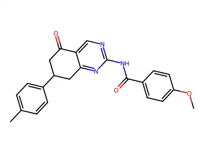 4-methoxy-N-[7-(4-methylphenyl)-5-oxo-5,6,7,8-tetrahydroquinazolin-2-yl]benzamide structure