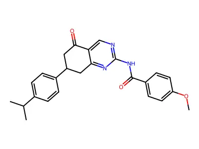 4-methoxy-N-{5-oxo-7-[4-(propan-2-yl)phenyl]-5,6,7,8-tetrahydroquinazolin-2-yl}benzamide structure