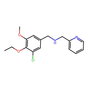 N-(3-chloro-4-ethoxy-5-methoxybenzyl)-N-(2-pyridinylmethyl)amine structure